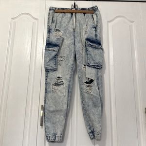 Bluenotes High Rise Relaxed Denim Jogger. Size L